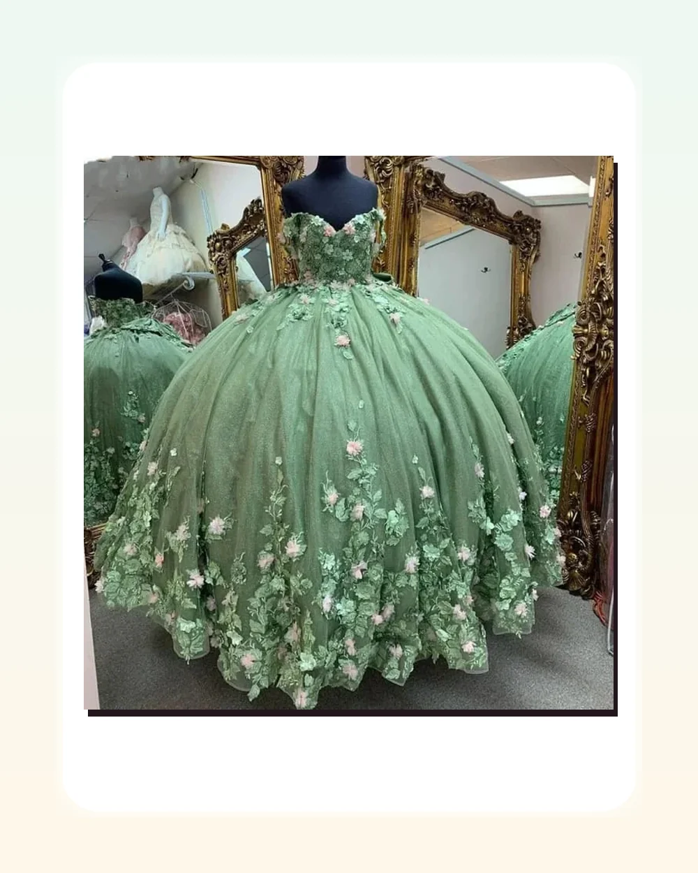 Tiana verde floral