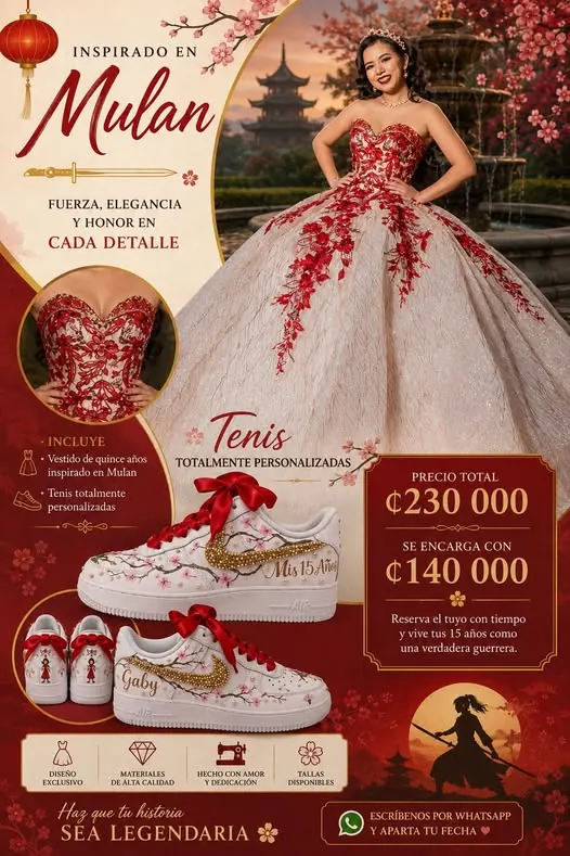 Mulán · vestido y tenis personalizados